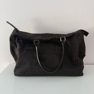 Fendi Black Canvas Tote Bag